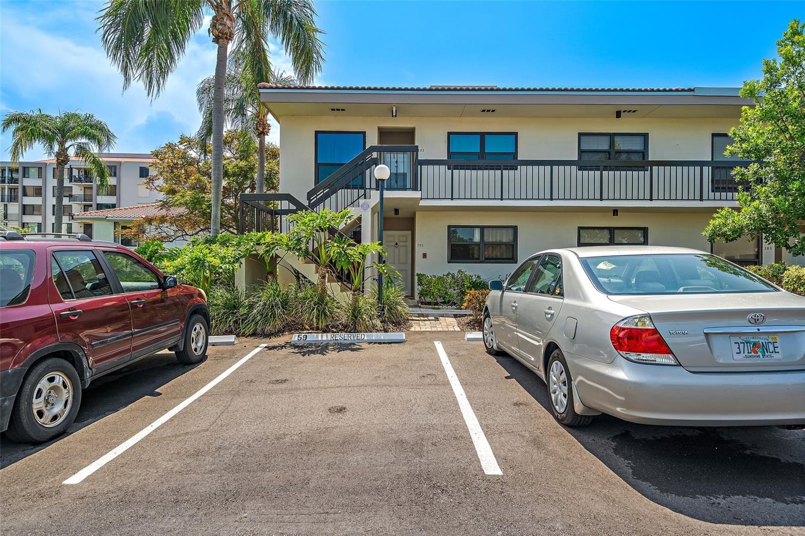 Parking spot right outside your front door.