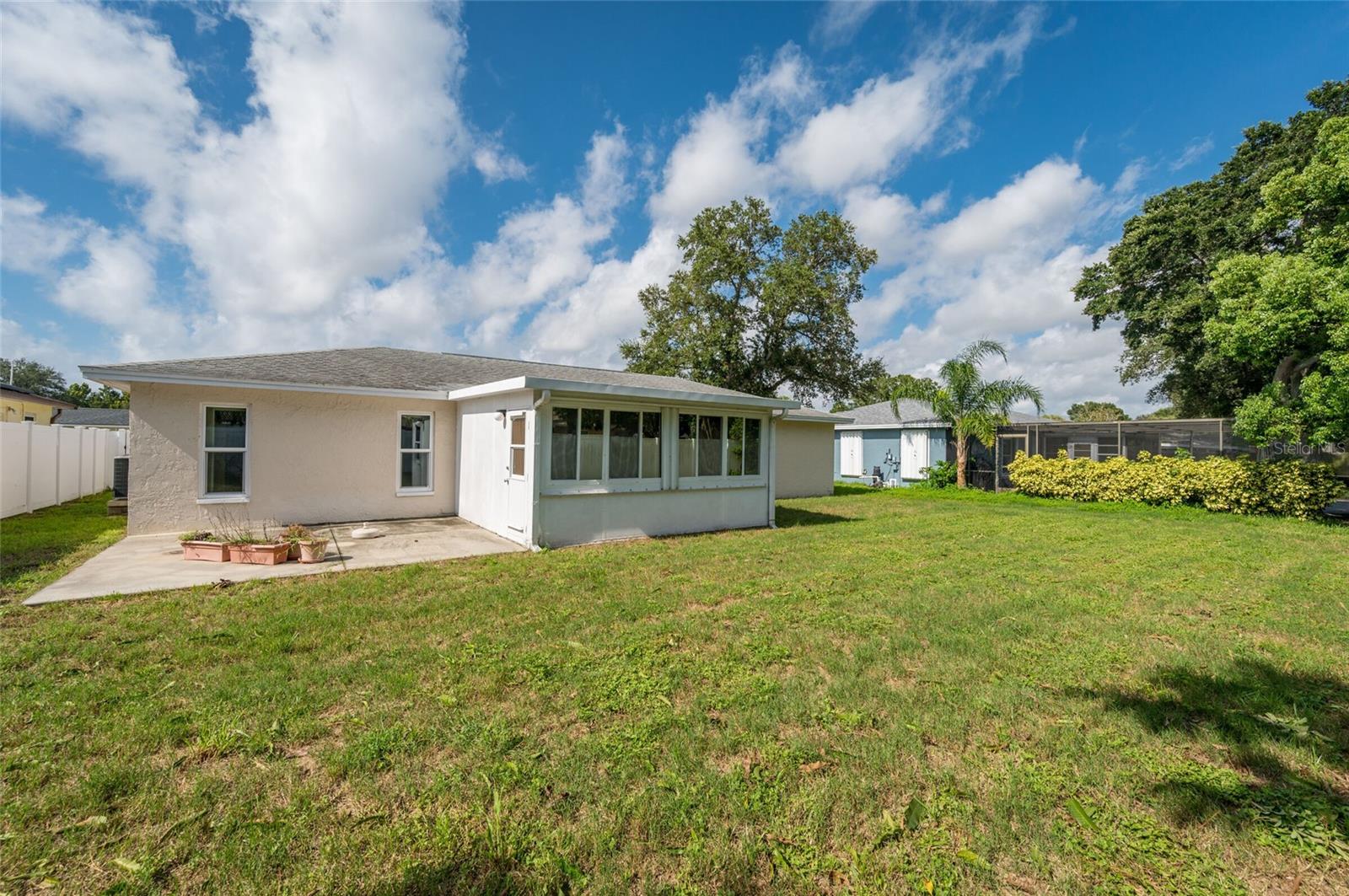 Backyard and concrete porch