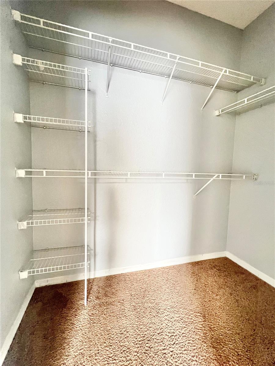 The bedroom has a nice-sized walk-in closet.