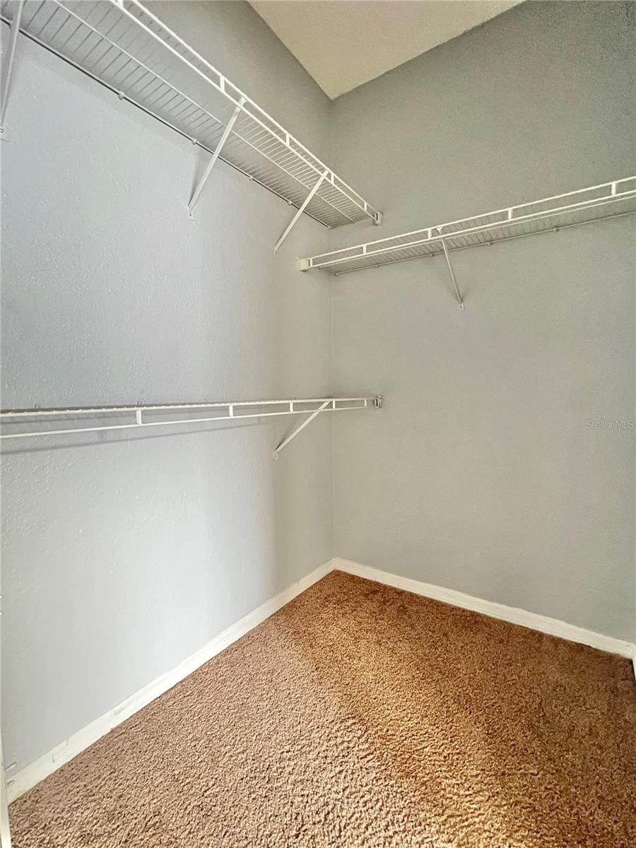 The bedroom has a nice-sized walk-in closet.