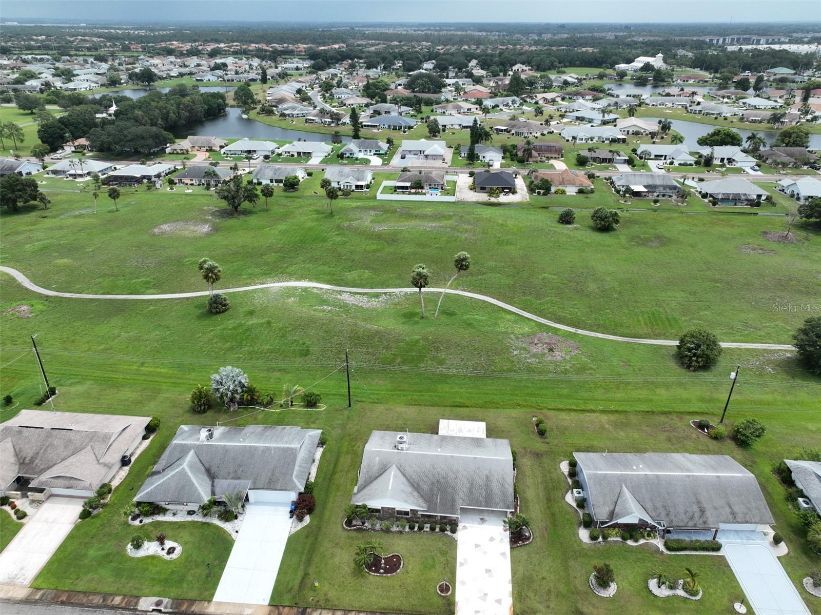 Aerial view (this home has the custom driveway).