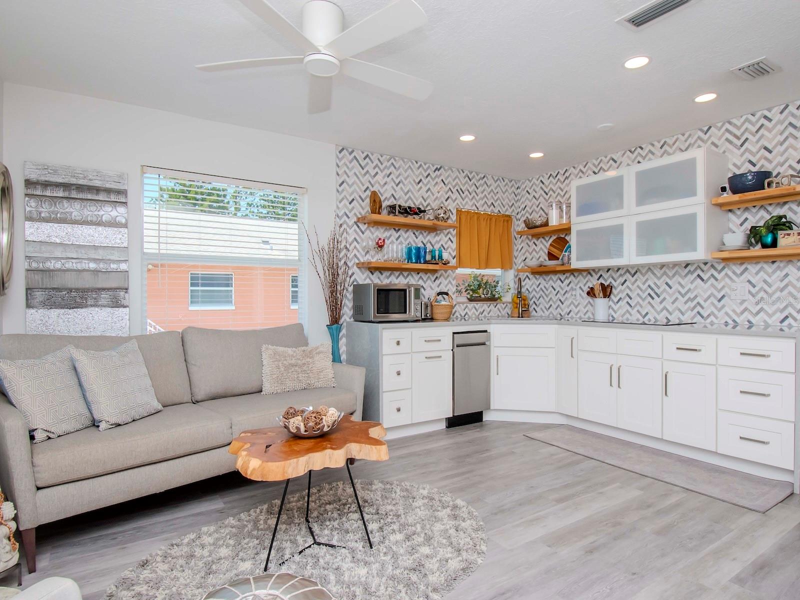 Living Room to Open Concept Kitchen.