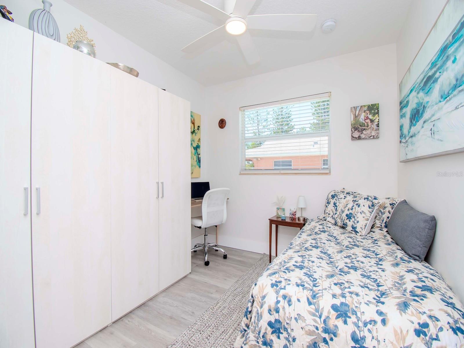 2nd Bedroom with built in Closet and desk!