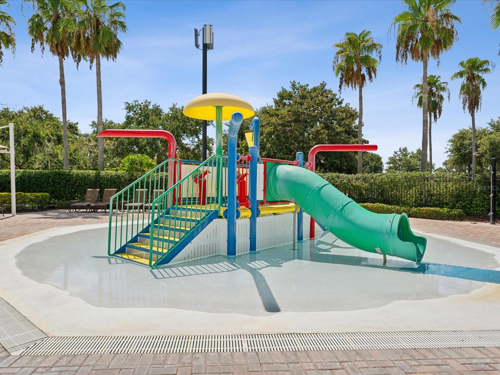 Too hot to play? No problem. This splash area is waiting for to keep you cool and still have fun under the sun.