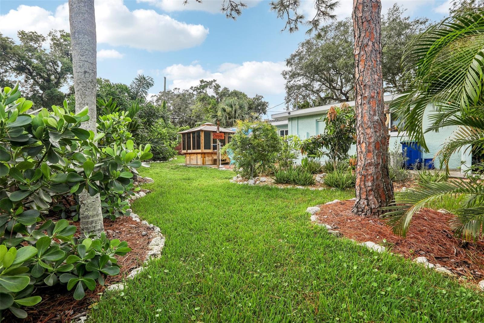 East side of the property with gazebo