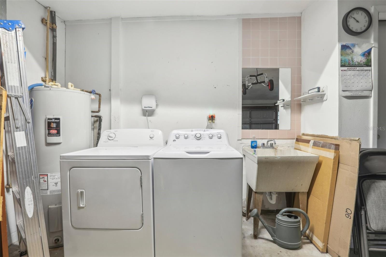 laundry space in the garage