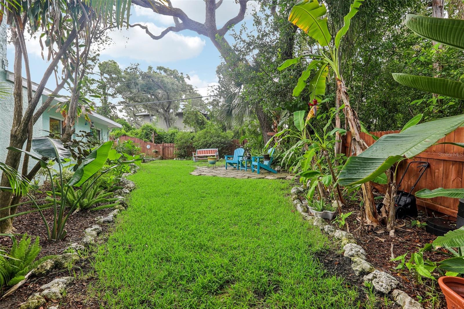 gardens on the west side of the property