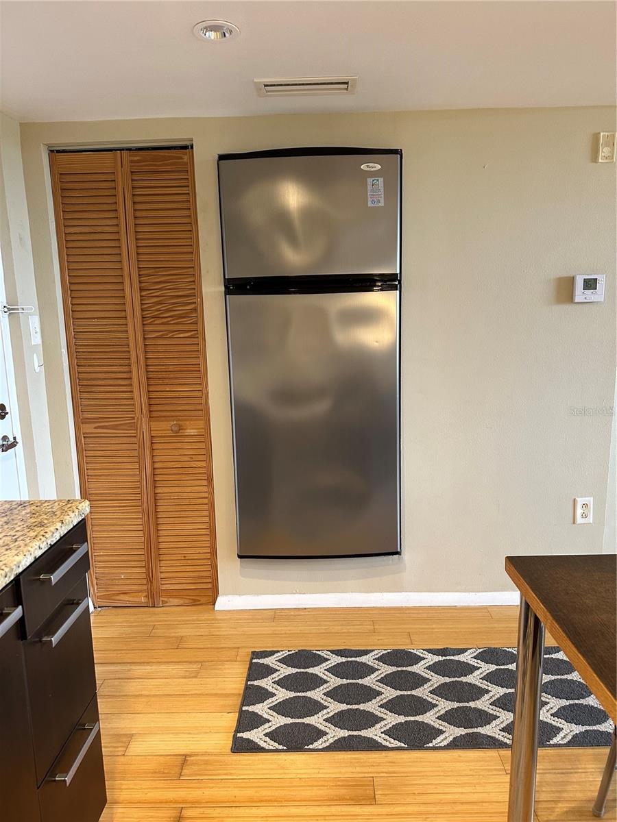 Refrigerator and A/C + waterheater closet