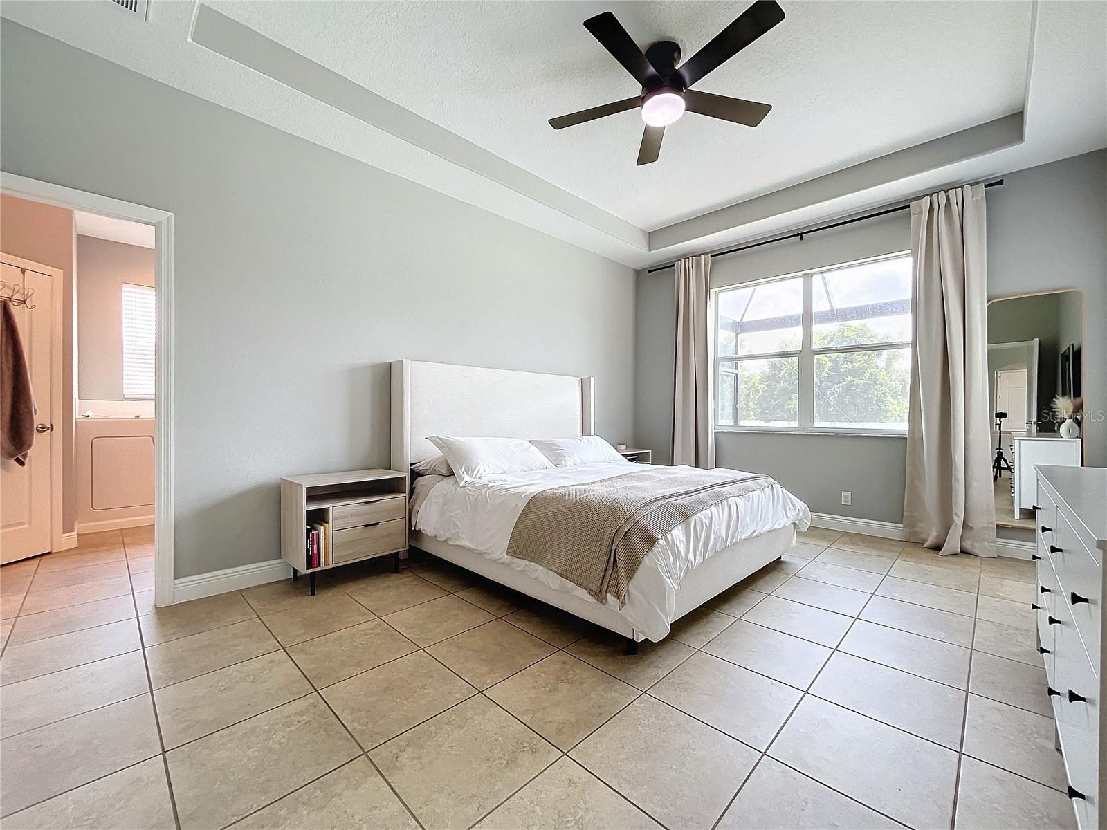 Primary Bedroom with tray ceilings