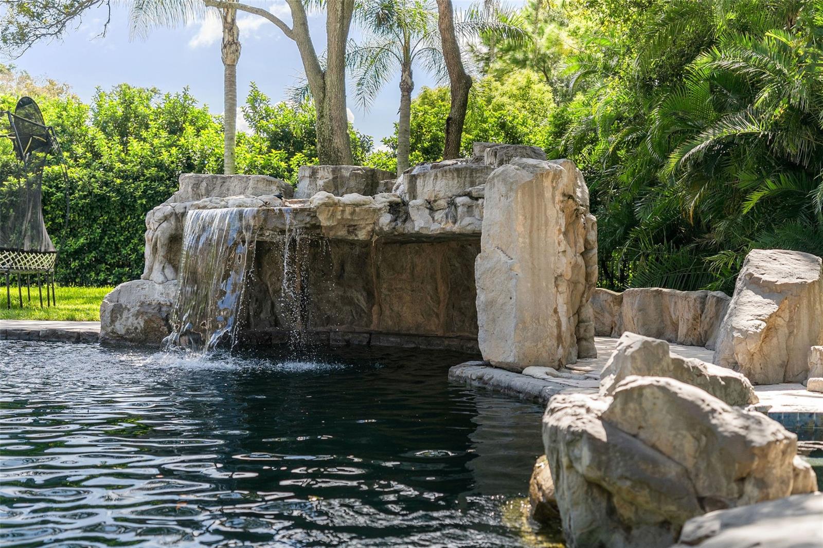 Closer view of the waterfall