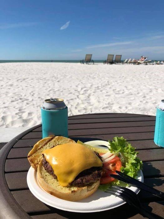 Sandbar Bill Cheese Burger Beach View