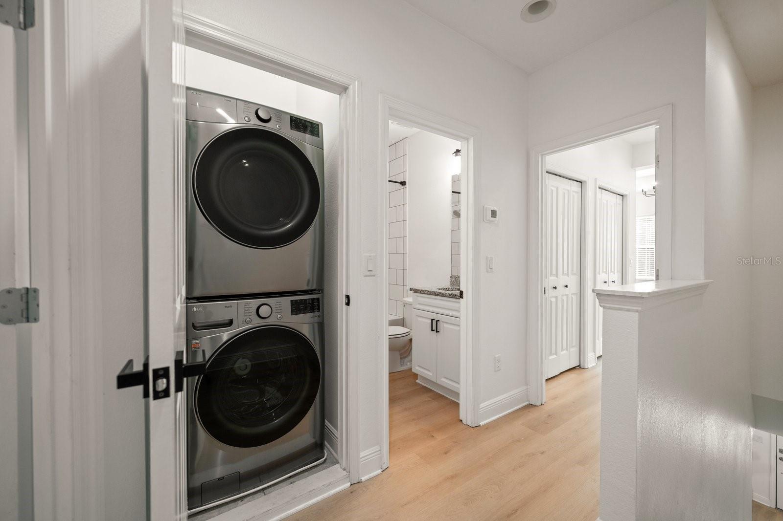 Laundry Closet with full size washer/dryer