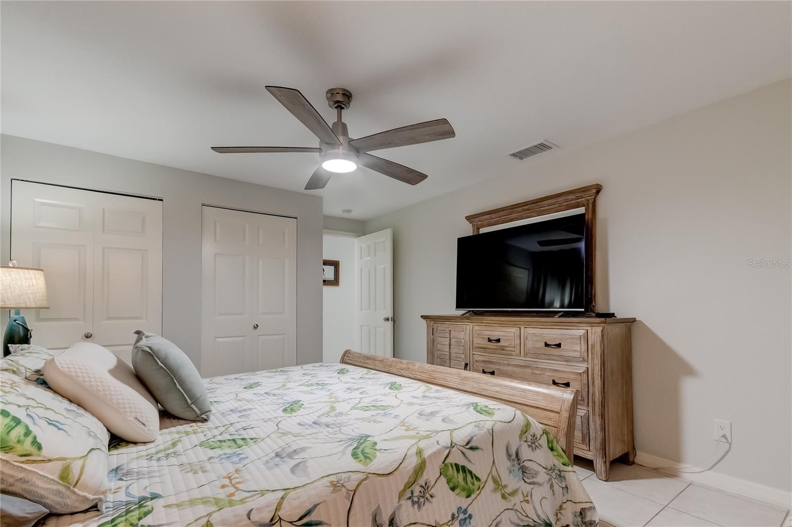 Double closets, entrance toward living area