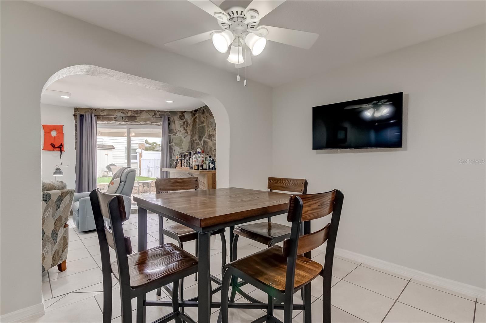 View back into living area