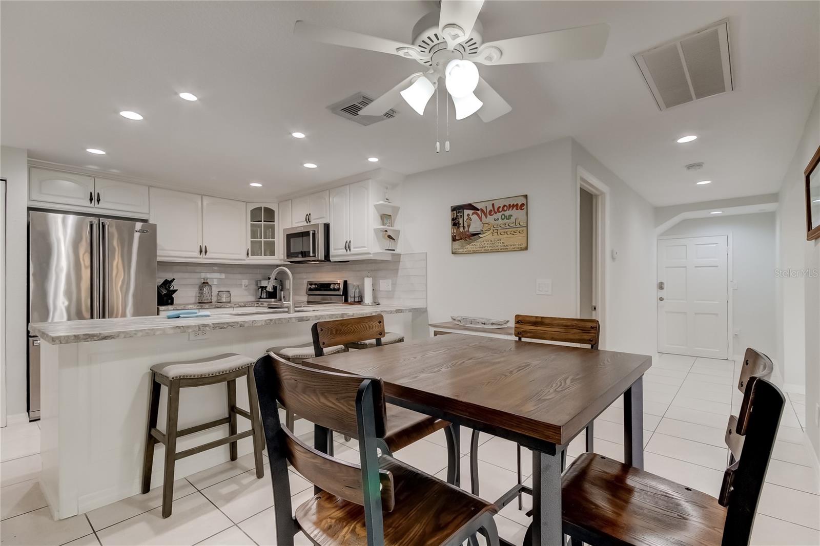 View into kitchen