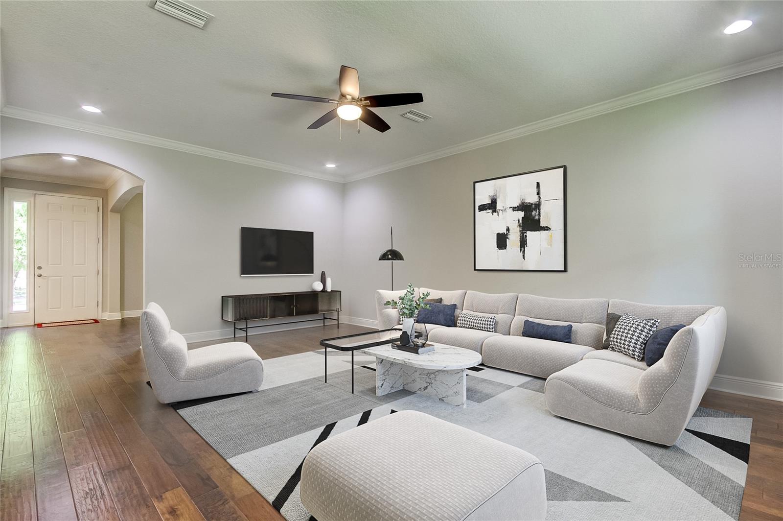 Family Room Virtually Staged