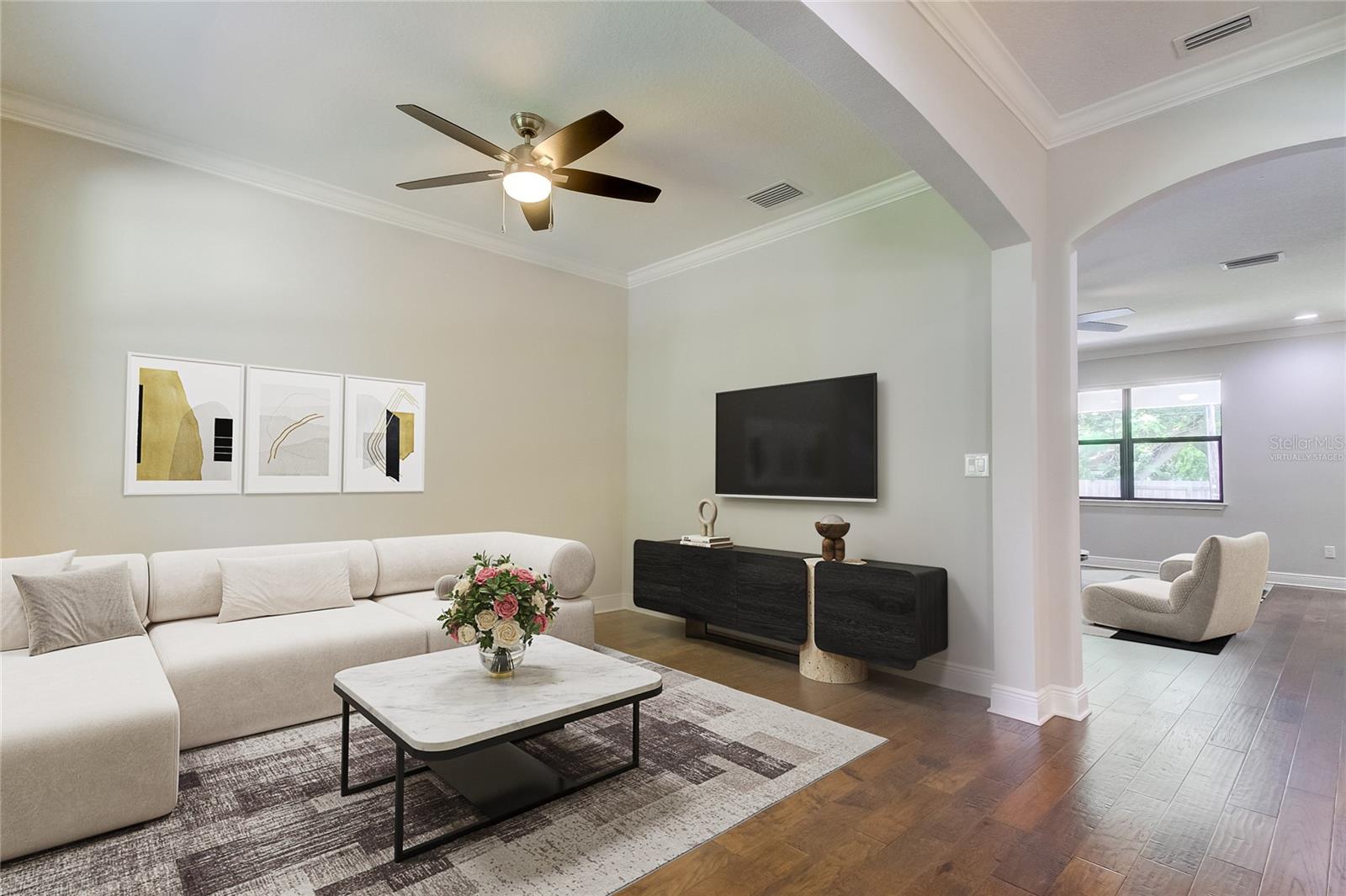 Living Room virtually staged