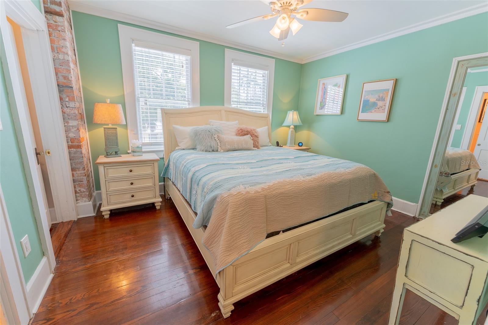 Primary bedroom on display is a king size bed