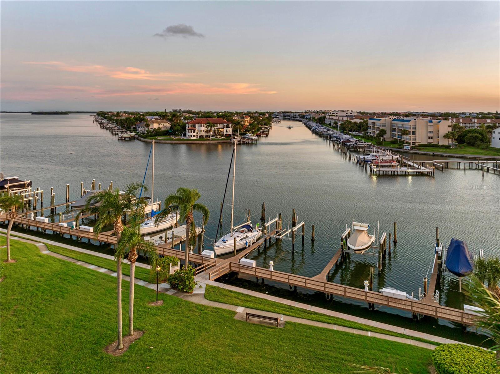 Boat docks at the community