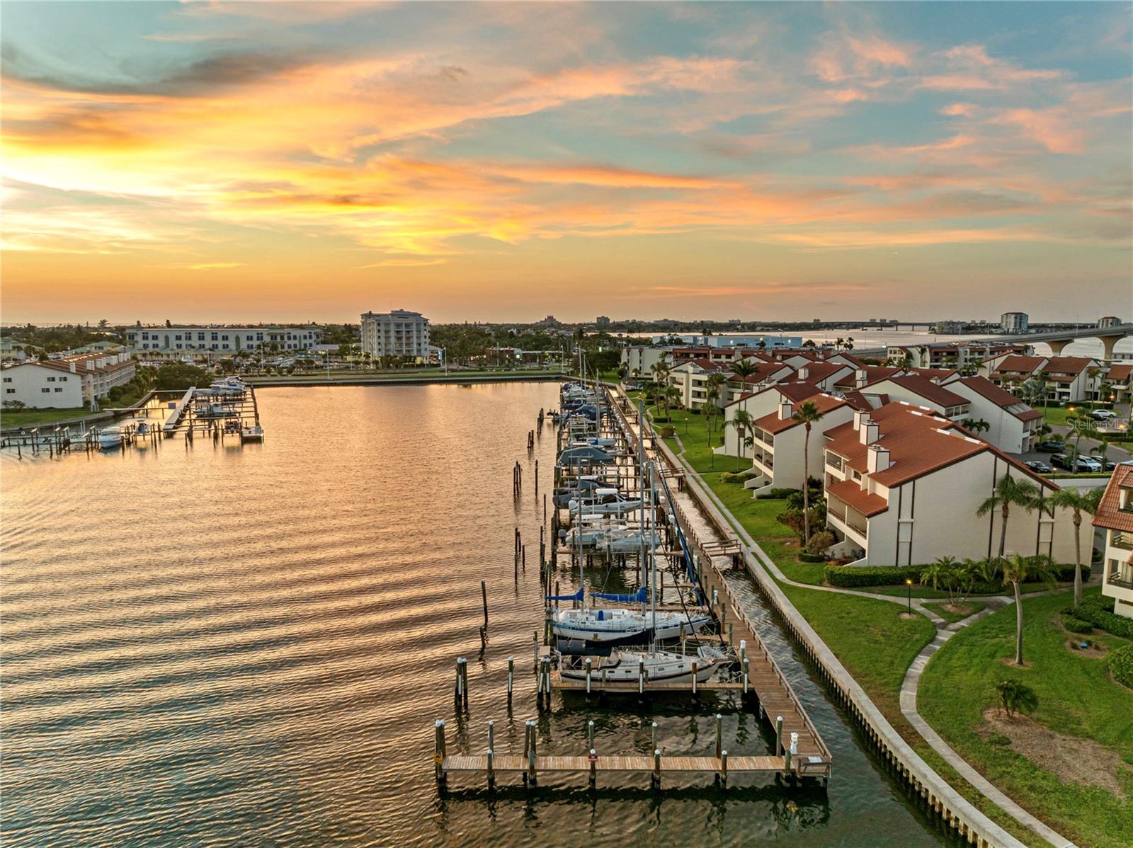 Boat docks at the community