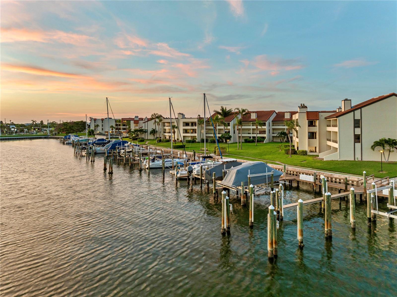 Boat docks at the community