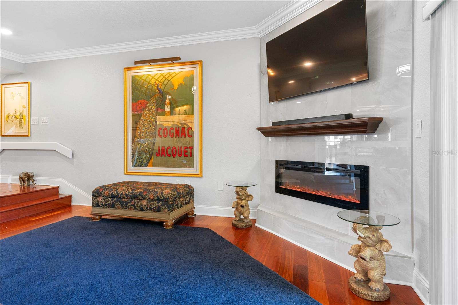 Electric fireplace in living room