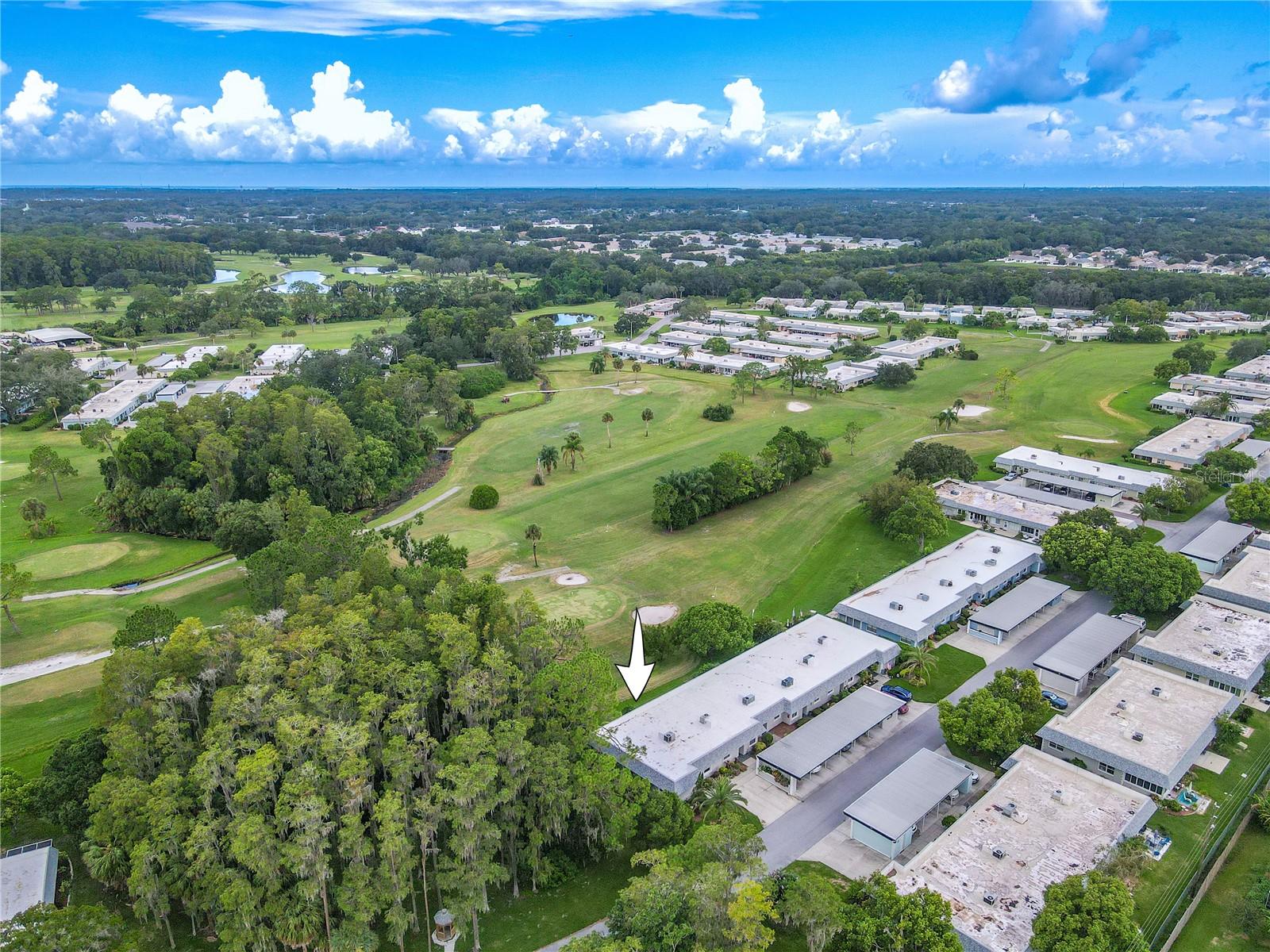 End unit villa with no rear or side neighbors and view of the 14th green on the executive course.