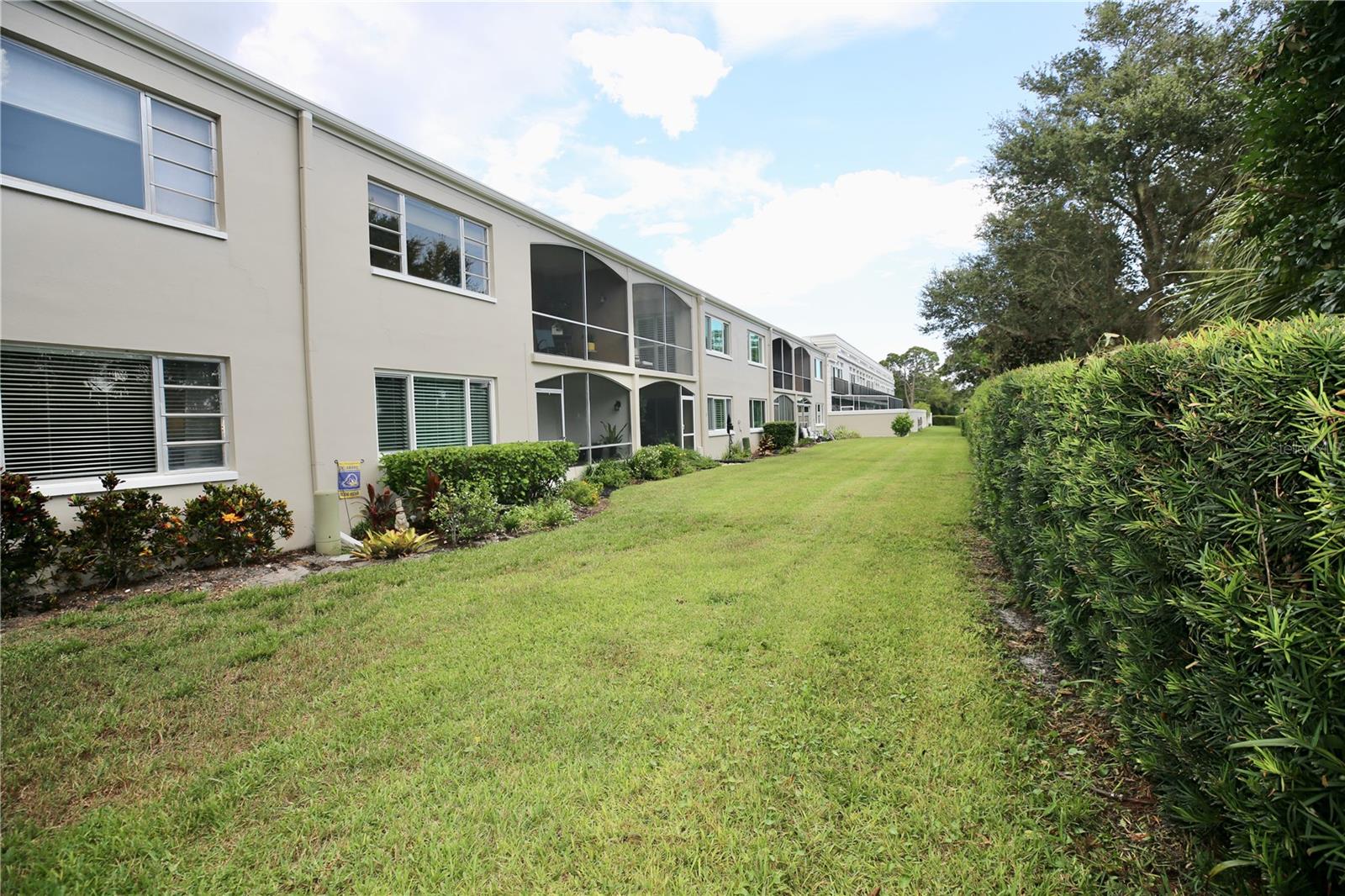 Back of complex abutting golf course