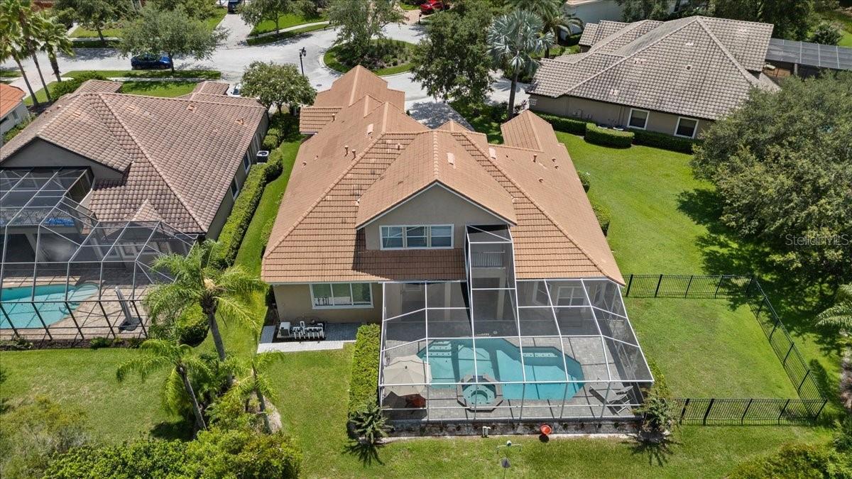 Aerial view of the home