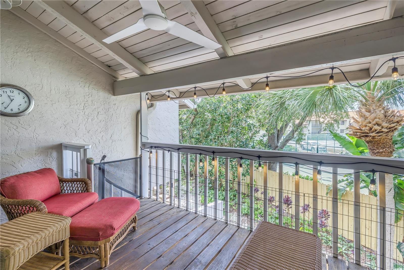 Balcony off living room looks over your garden