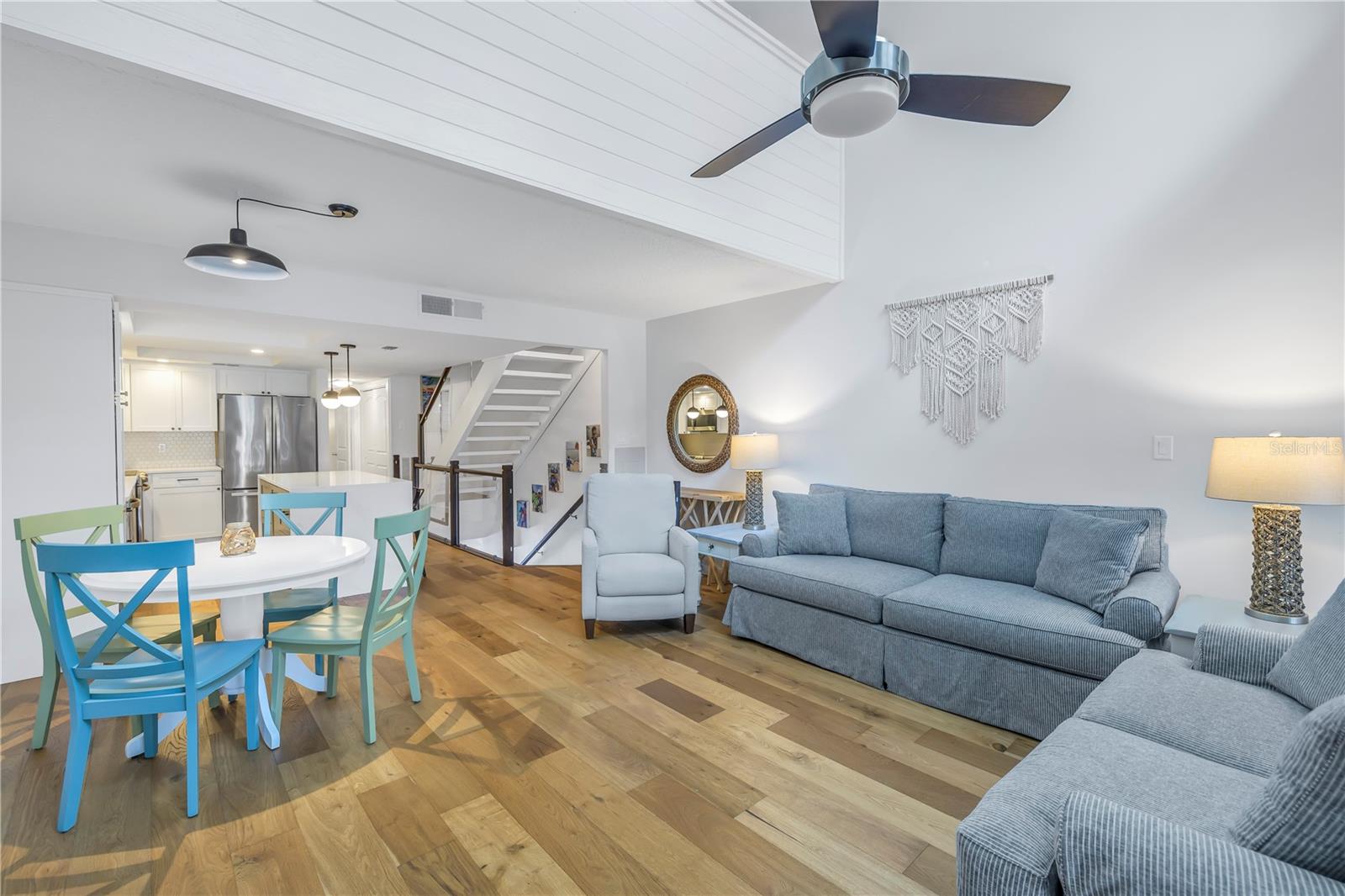 Living area with attractive engineered hardwood floors