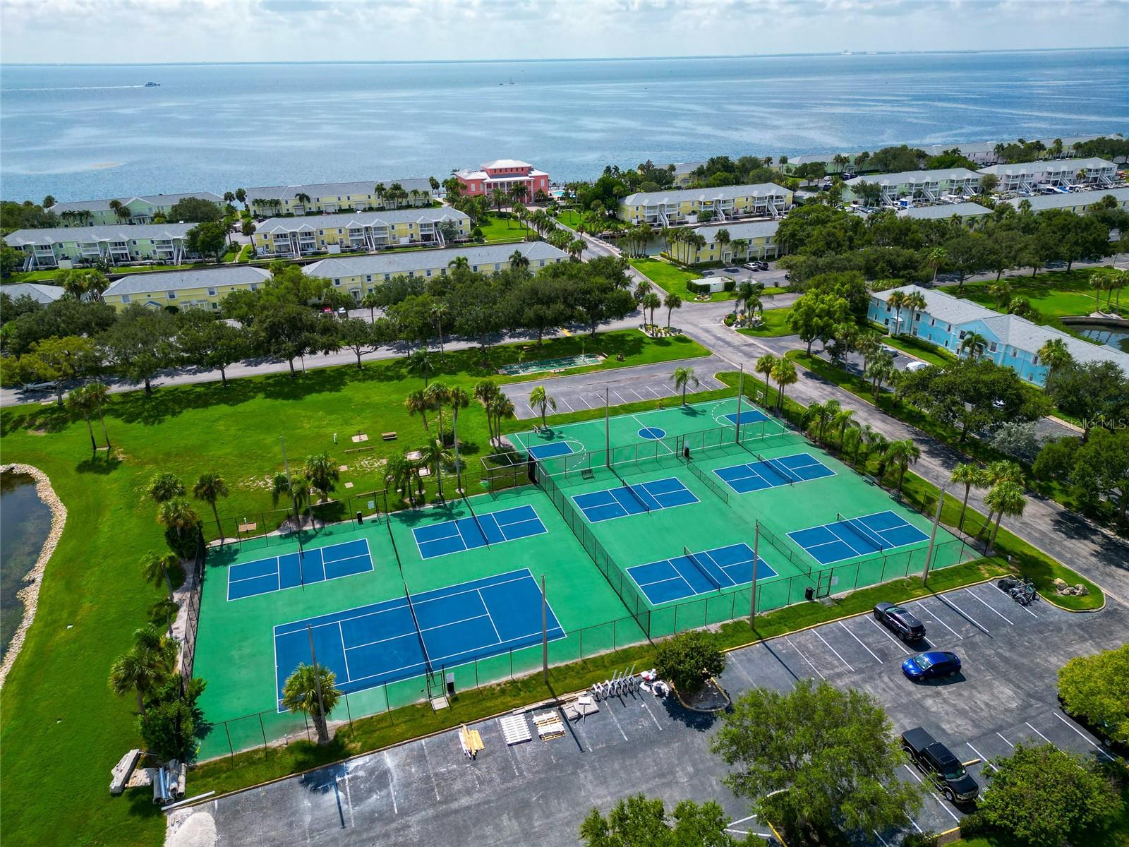 Pickleball, tennis, basketball courts