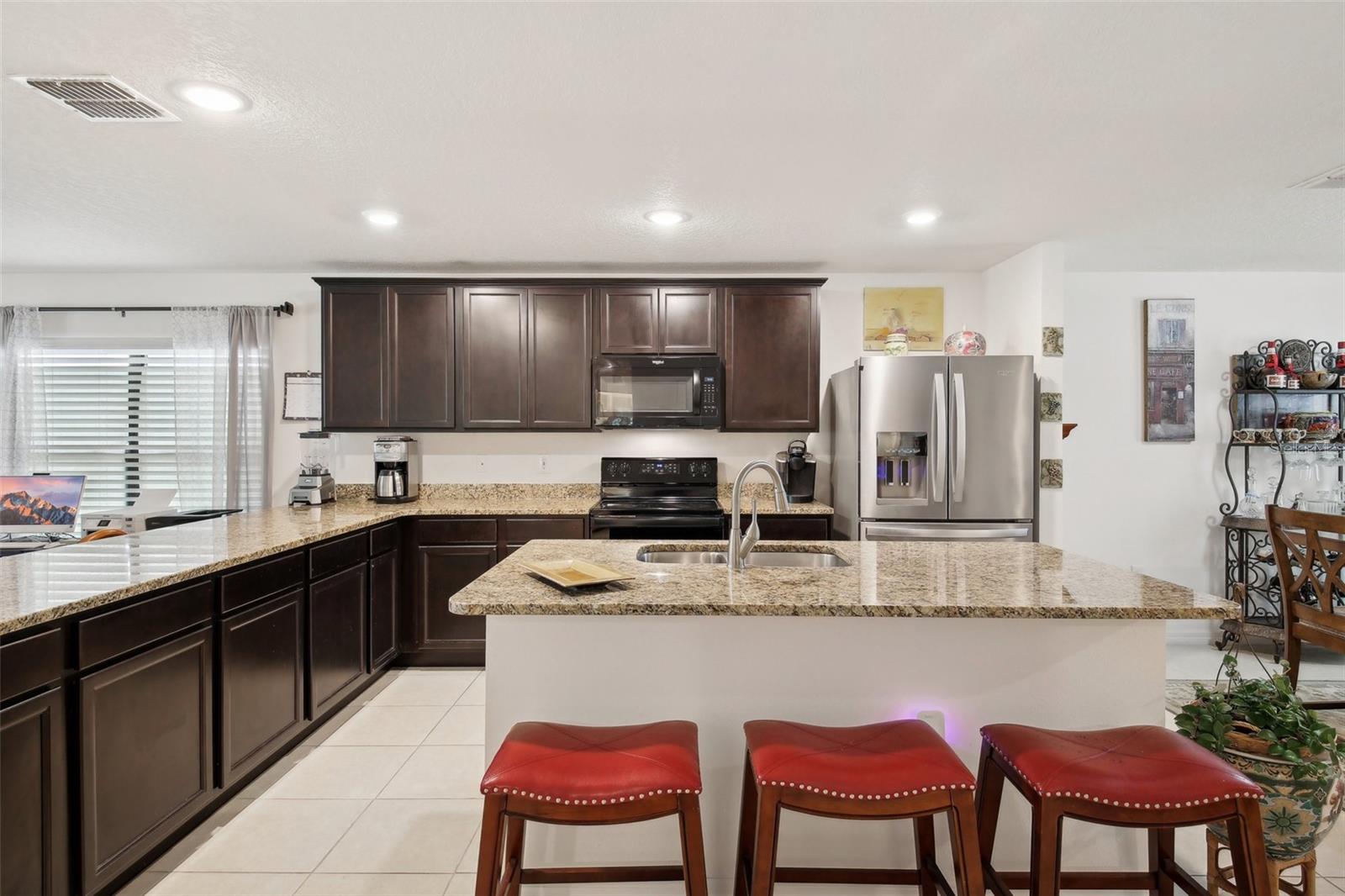 Kitchen with granite countertops