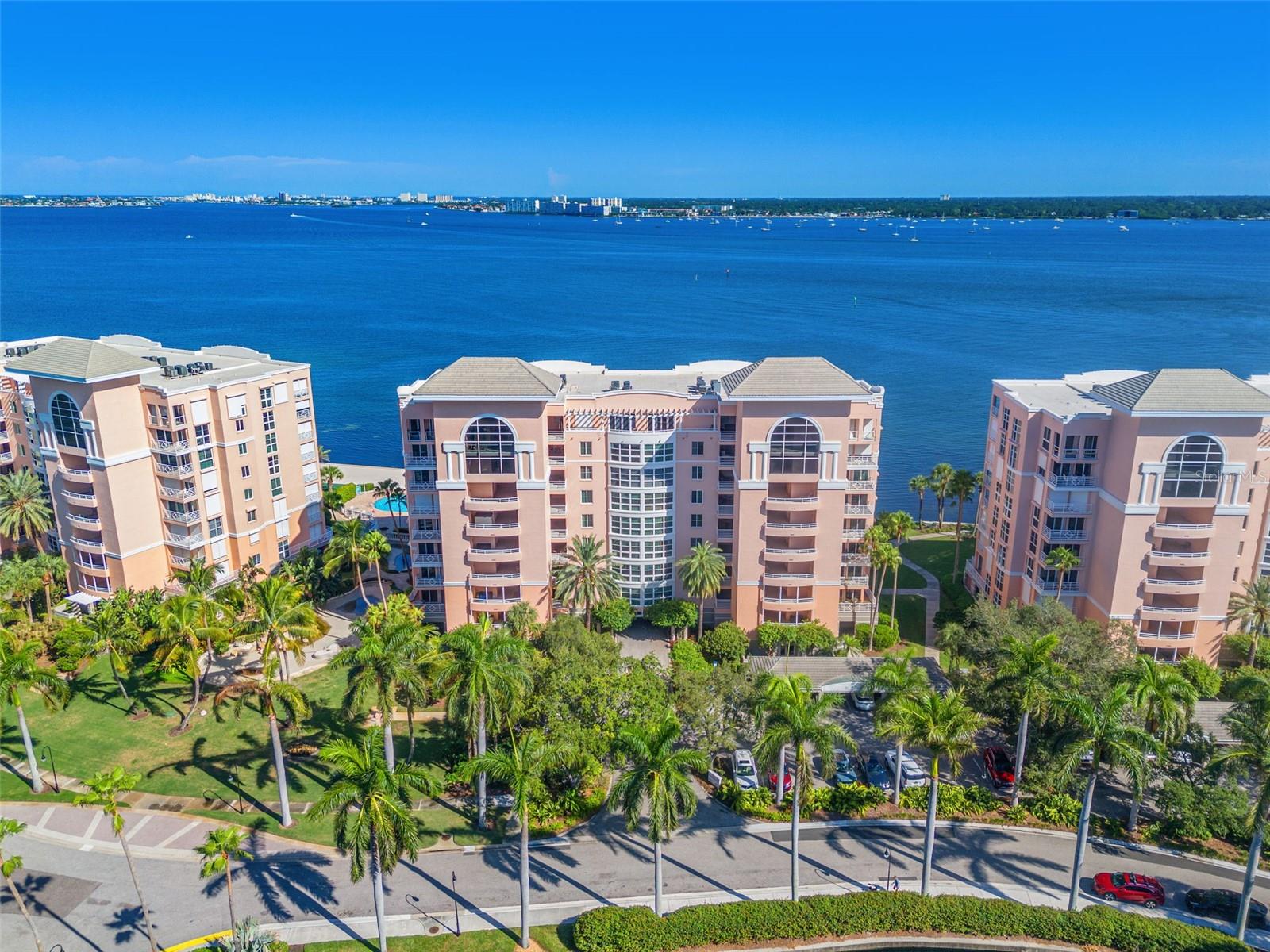 View the Skyway bridge from the front entrance balcony.