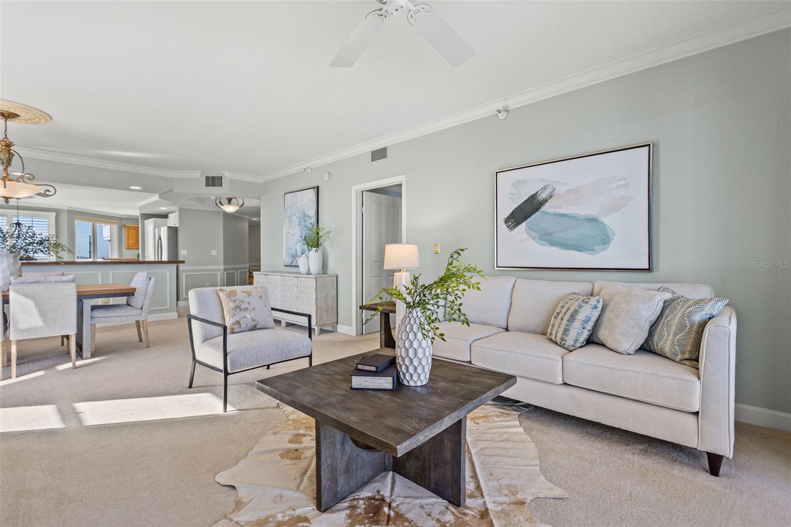 Living room and dining room combination.