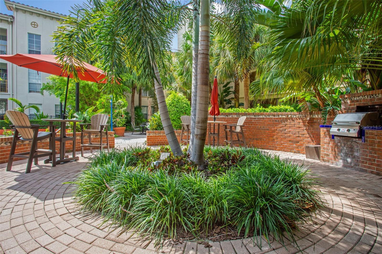 community lounge seating and grill