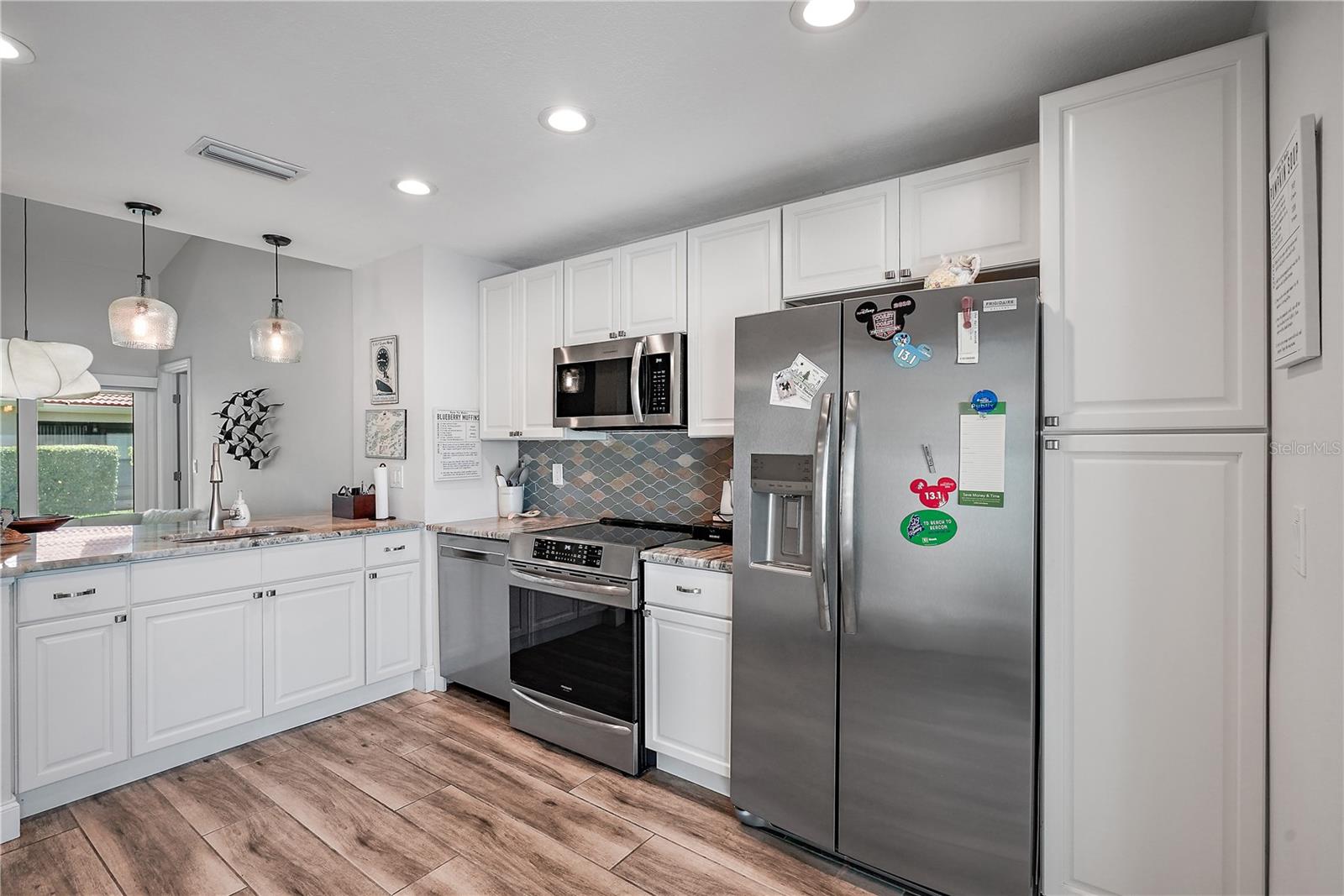 Furnished kitchen.  Please note that the condo is no longer furnished.