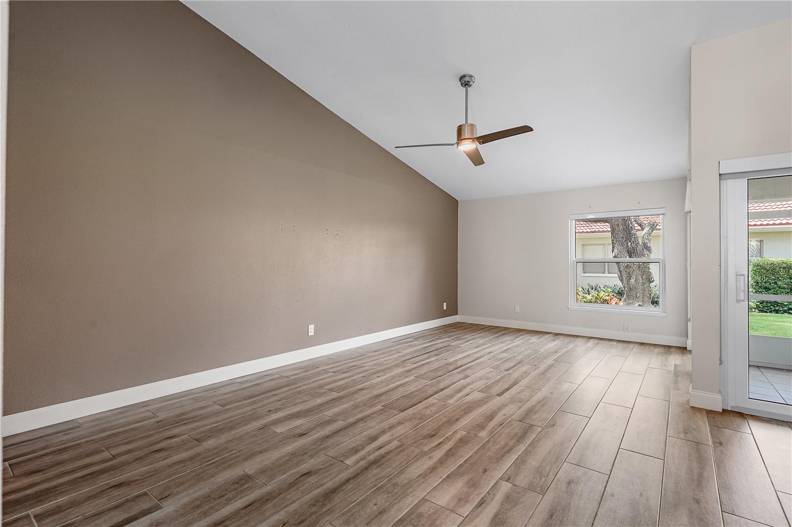 Main living room area.  The condo is currently unfurnished.