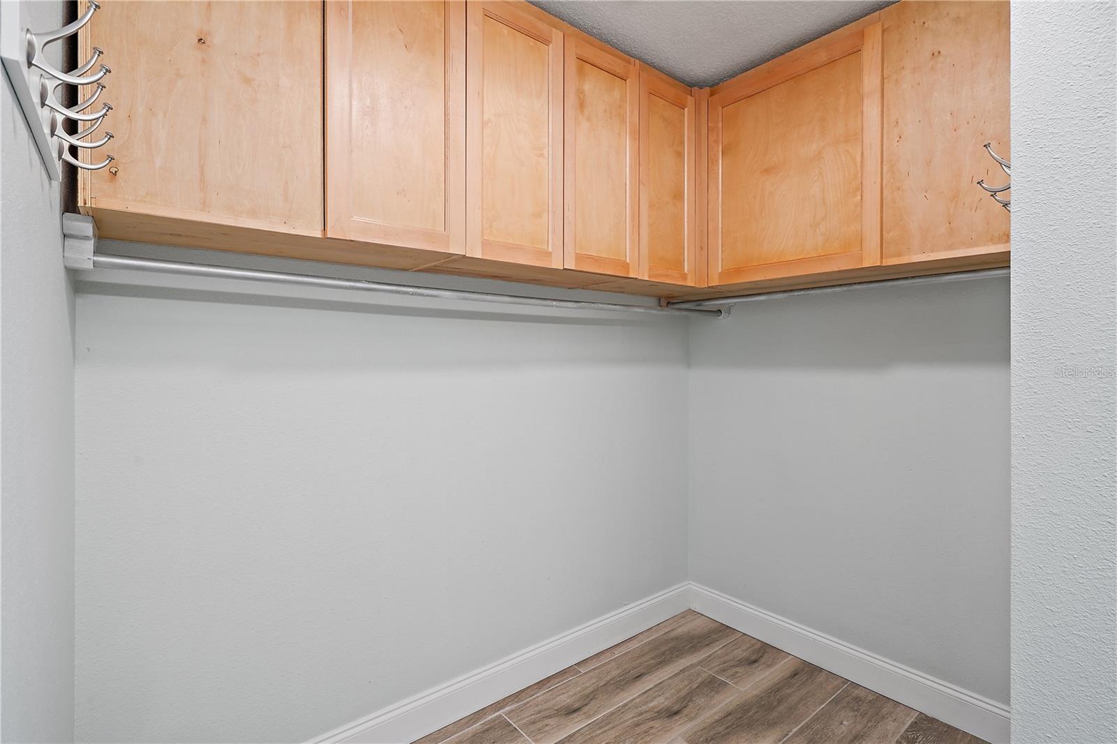 Unfurnished master walk in closet.