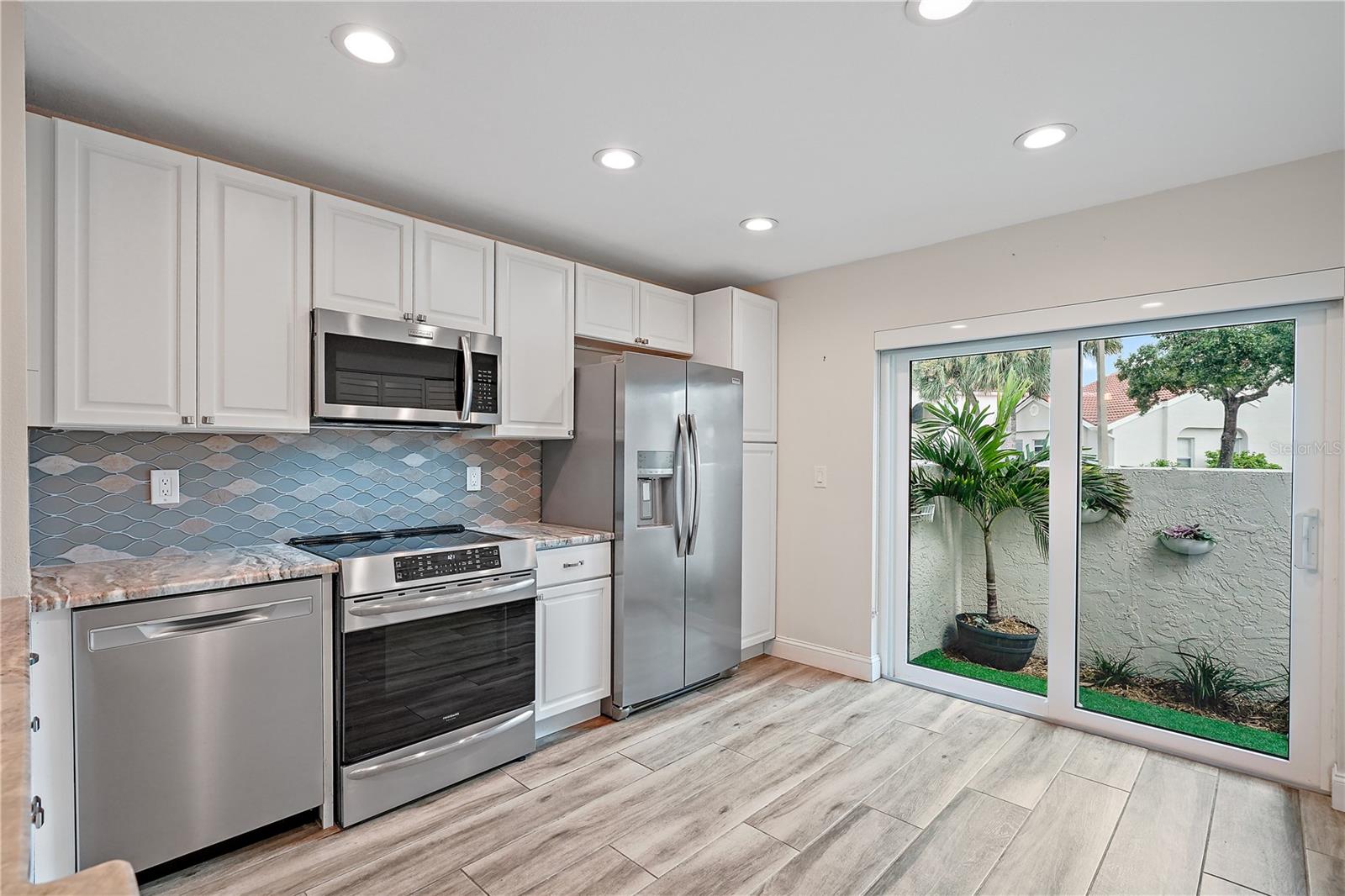 Unfurnished kitchen area.