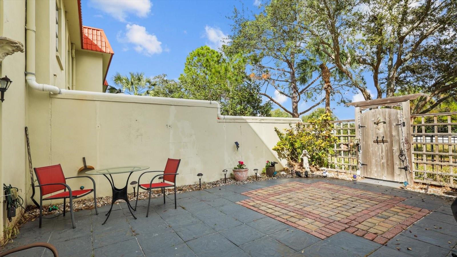 Back patio with gate