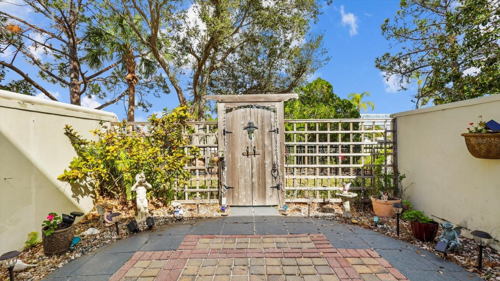 Back patio with gate