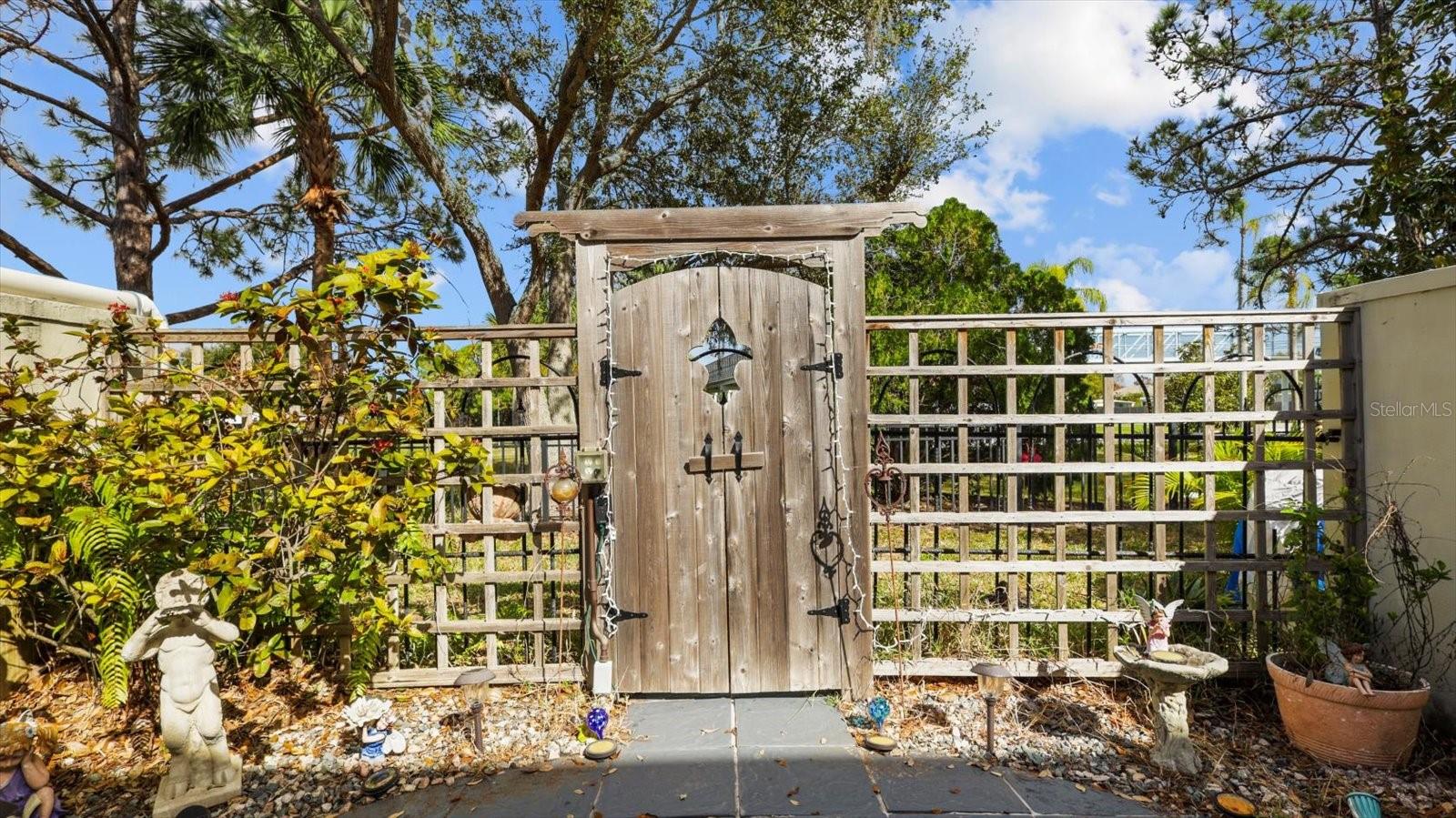 Back patio with gate