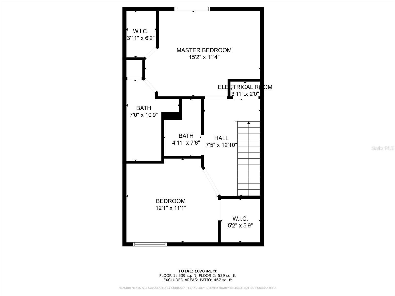 Floor plan with dimensions - second floor