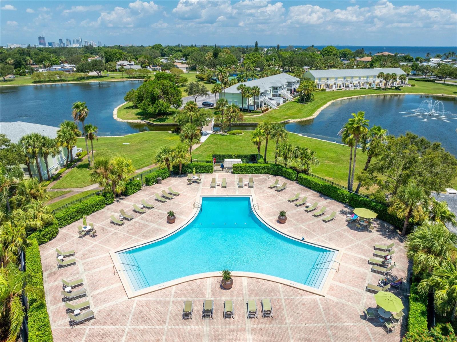 Looking towards downtown, this is the 2nd of massive community pools available for your enjoyment.