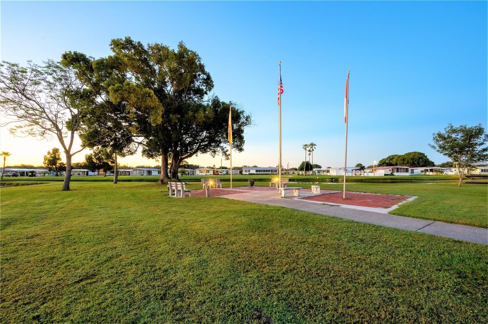 Memorial pond area is beautiful walking spot!