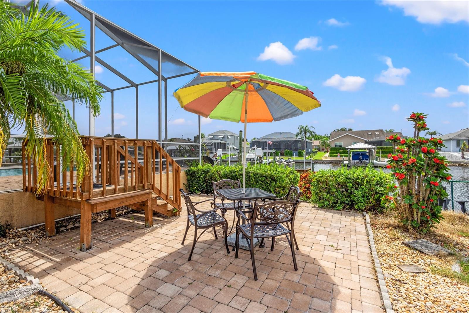 Walkway and outdoor space to the dock and boatlift