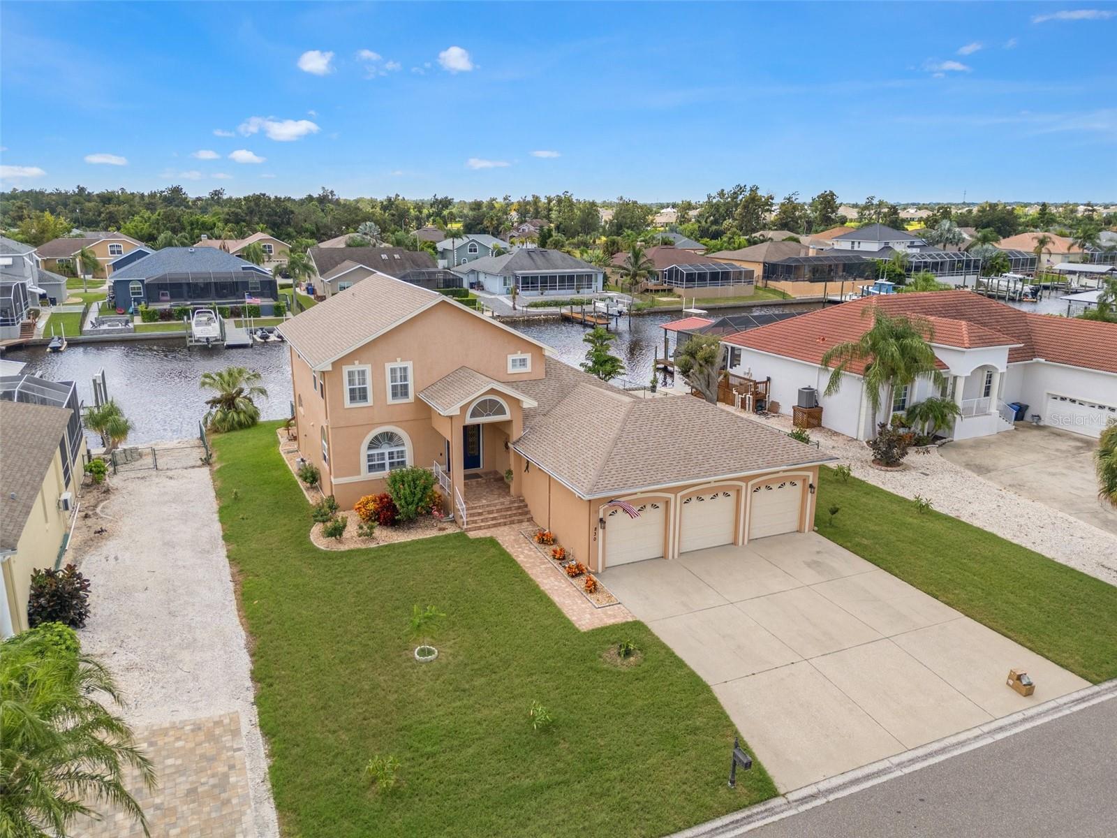 Ariel view of this beautiful waterfront home