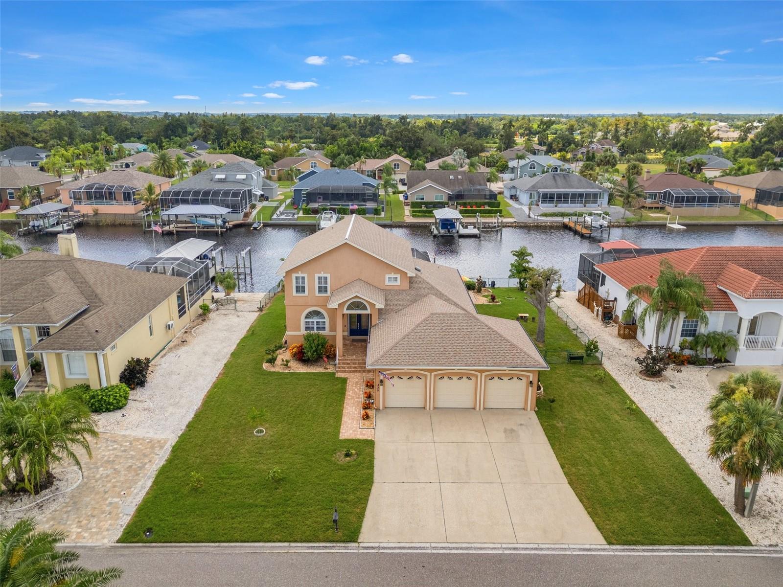 Ariel view of this beautiful waterfront home