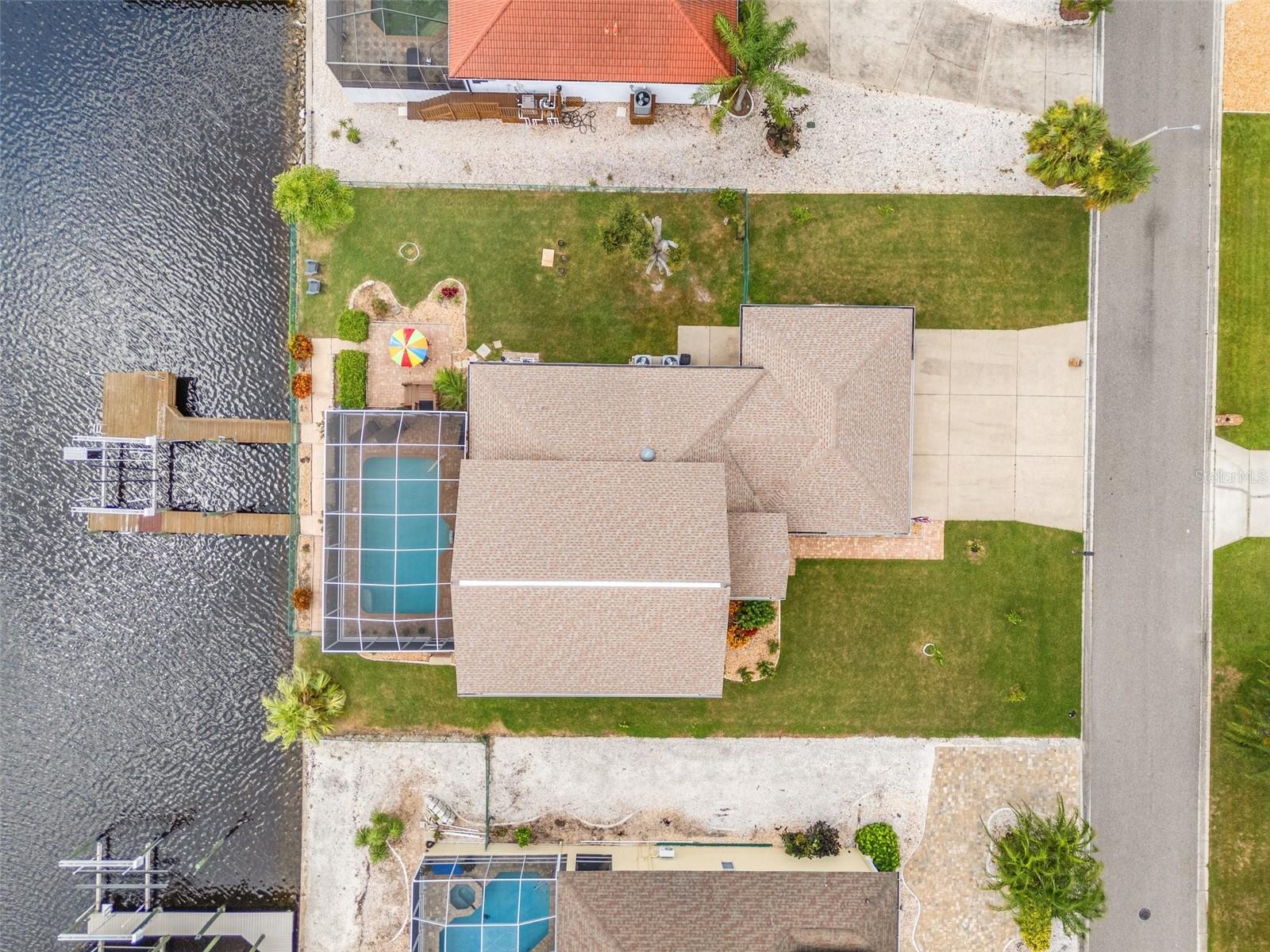 Ariel view of this beautiful waterfront home